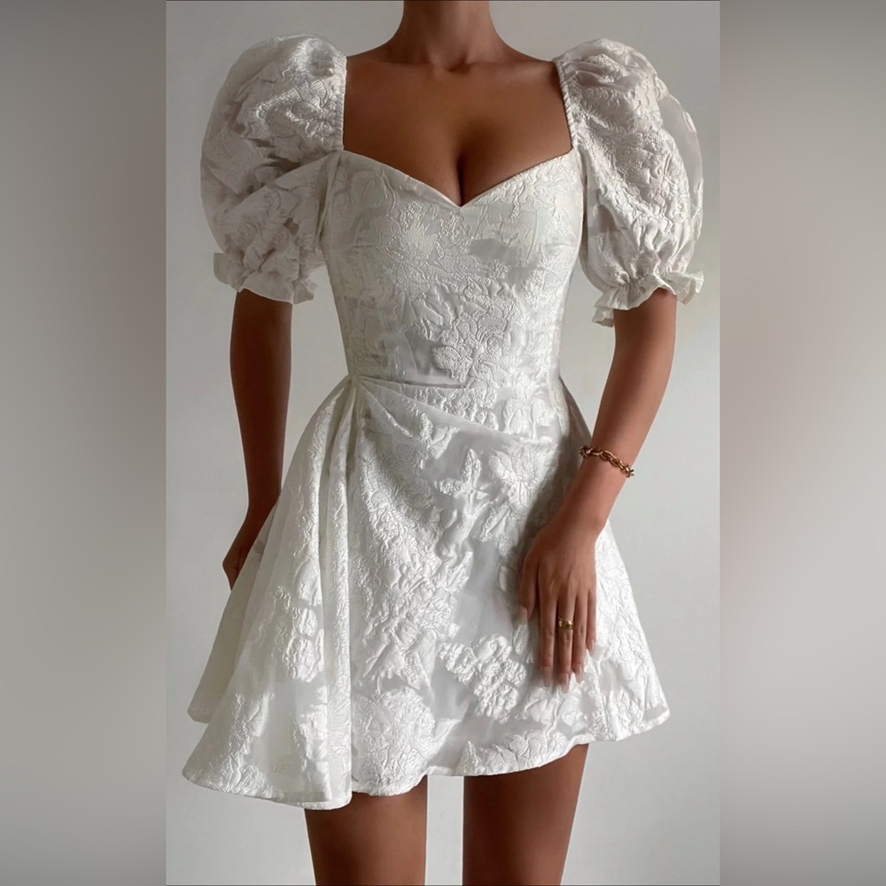 Showpo White Lace Mini Dress